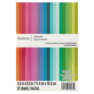 12 Pack: Jewel Colors Textured Paper Pad by Recollections™, 4.5" x 6.5"