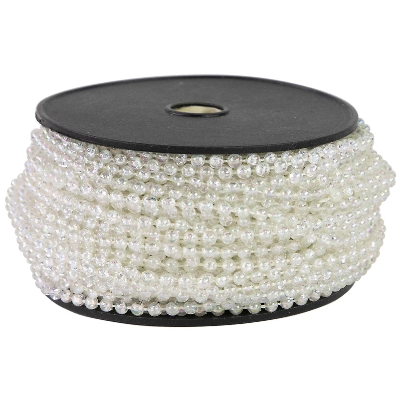 100ft. Shiny Clear Iridescent Beaded Garland