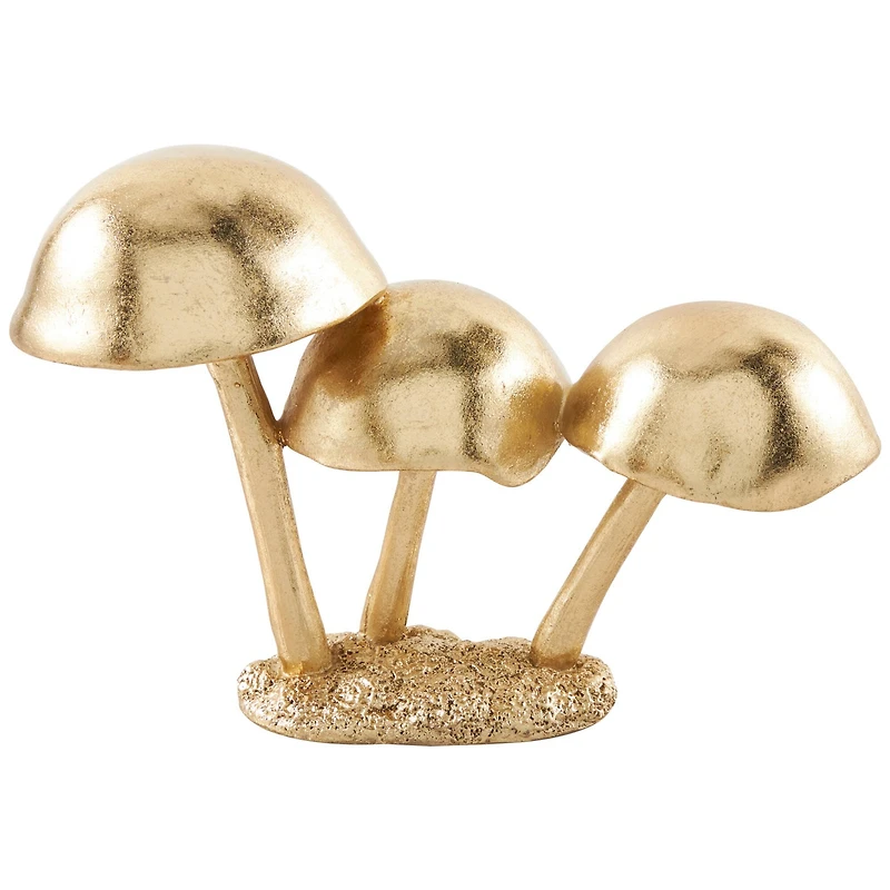 7" Gold Mushroom Metallic Sculpture