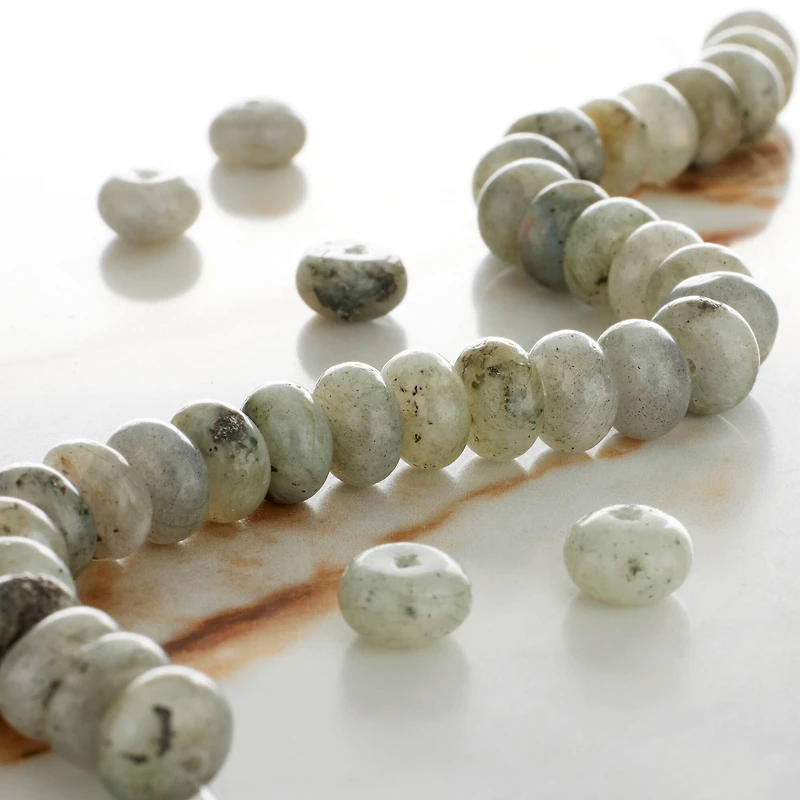 Green Labradorite Rondelle Beads, 8mm by Bead Landing™
