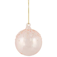 3" Pink Iridescent Glass Ball Ornament
