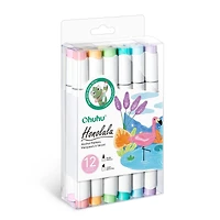 Ohuhu® Honolulu Brush & Chisel Dual Tip Pastel Tones Marker Set