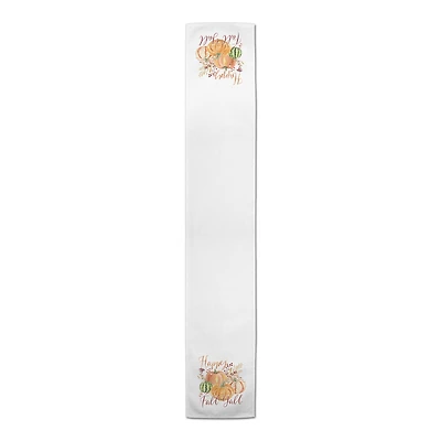 72" Watercolor Pumpkin Table Runner