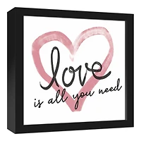 Love is all You Need Heart 13.73" x 13.73" Black Framed Canvas