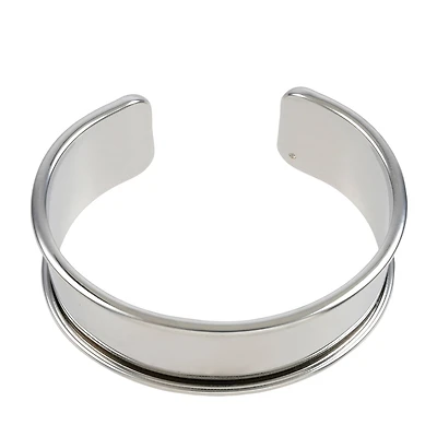 Rhodium Cuff Bracelet with Inlay by Bead Landing™