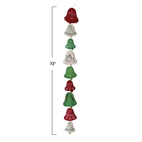 Hello Honey® 6ft. Cream, Red & Green Handmade Wool Felt Embroidered Bells Garland