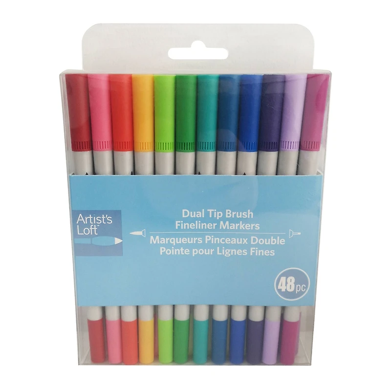 Dual Tip Brush Fineliner Markers by Artist's Loft™