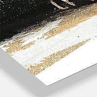 Designart 'Gold And Black Drift Iii Modern Multipanel Wall Clock