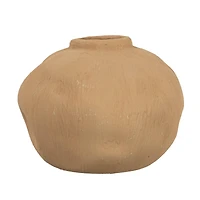 Hello Honey® 5.5" Textured Taupe Pinched Organic Shape Terracotta Vase
