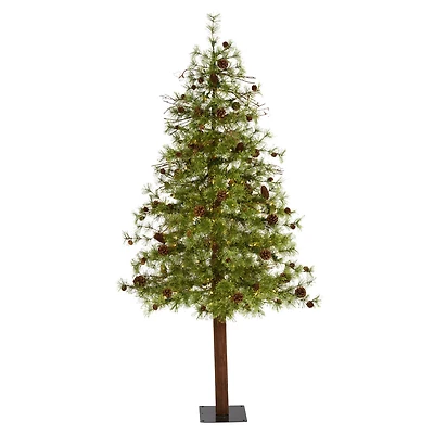 6ft. Pre-Lit Wyoming Alpine Artificial Christmas Tree, Clear LED Lights
