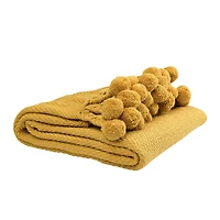Hello Honey® Woven Cotton Pom Pom Throw