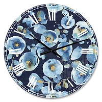 Designart 'Indigold Metallic Flower Pattern Traditional Wall Clock