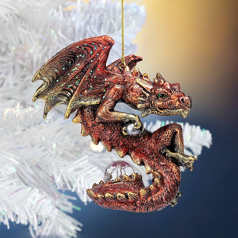 Design Toscano Christmas Light Protector Dragon 2021 Gothic Ornament