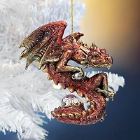 Design Toscano Christmas Light Protector Dragon 2021 Gothic Ornament