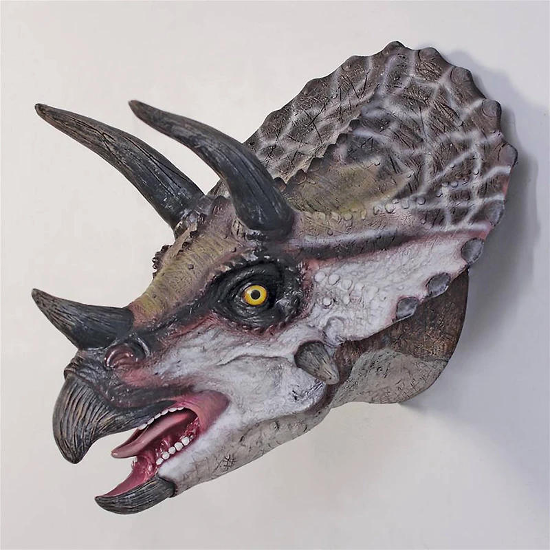 Design Toscano Triceratops Dinosaur Wall Trophy Décor