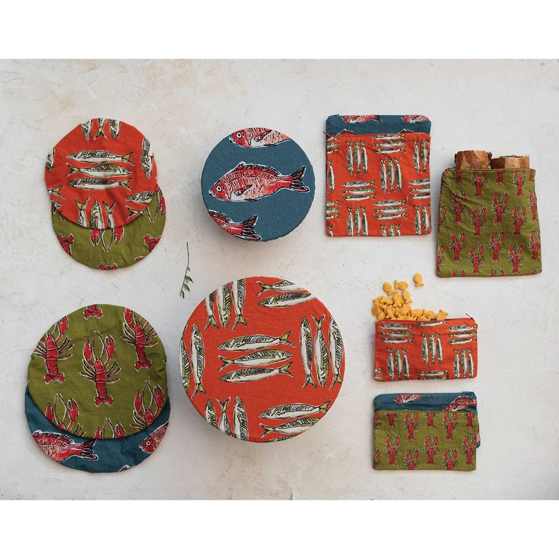 Hello Honey® Sea Life Cotton Zip Food Pouch Set