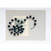 Hello Honey® 6ft. Blue Wool Felt Balls & Natural Wood Beads Garland