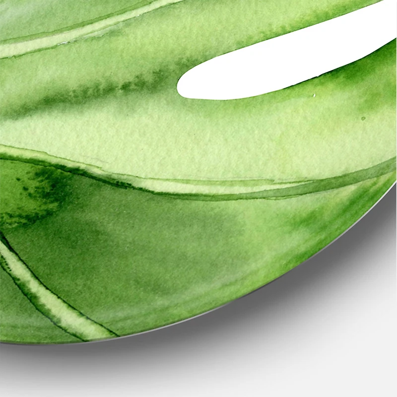 Designart - Green Monstera Leaf Tropical Palm Botanical Detail