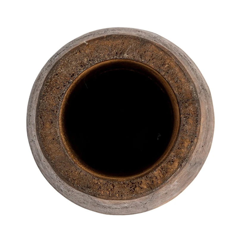 Hello Honey® Brown Round Reclaimed Wood Vase with Distressed Finish Set