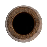 Hello Honey® Brown Round Reclaimed Wood Vase with Distressed Finish Set