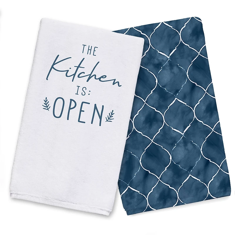 The Kitchen is Open Hand Towel Set