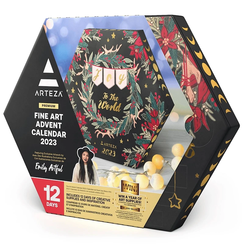 Arteza® 12 Day Joy to the World Fine Art Christmas 2023 Advent Calendar