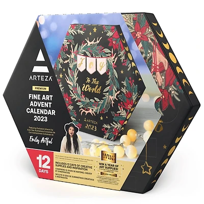 Arteza® 12 Day Joy to the World Fine Art Christmas 2023 Advent Calendar