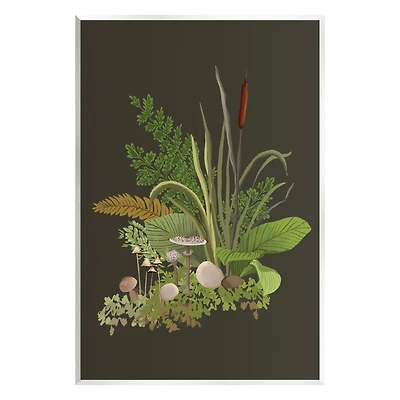 Stupell Industries Natural Forest Floor Mushrooms Ferns Wall Plaque Art