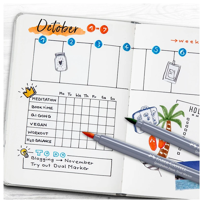 Goldfaber Tuscany Dual Ended Aqua Marker, 6ct.