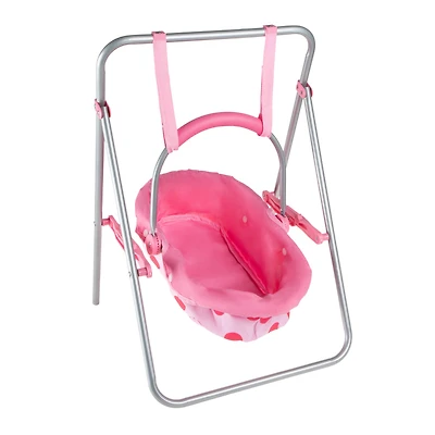 2-in-1 Baby Doll Swing and Carrier Toy Set
