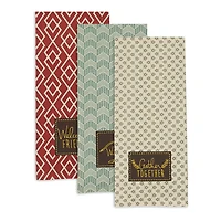 DII® Assorted Rustic Fall Embellished Dishtowel Set