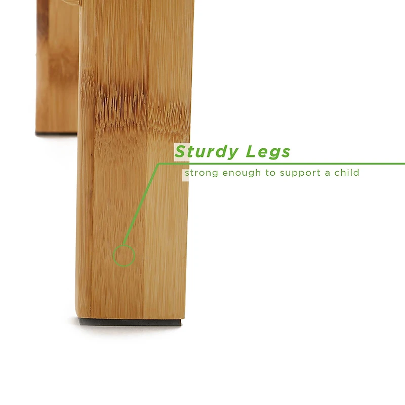 Mind Reader Brown Bamboo Kids Slip Resistant Height Booster Step Stool