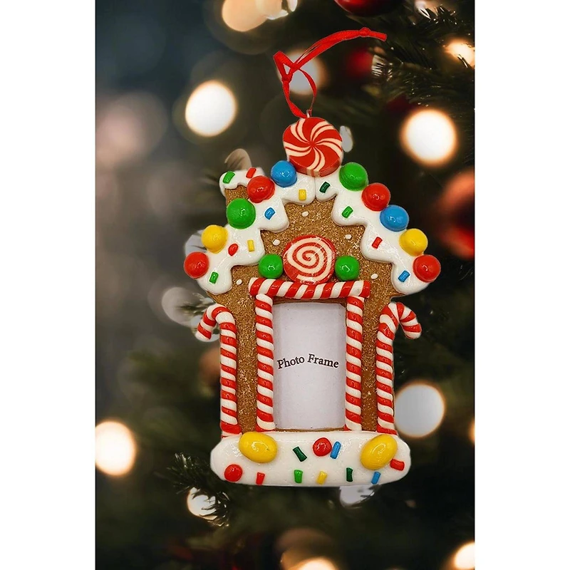 Wizardi 5" Gingerbread House Frame Christmas Ornament