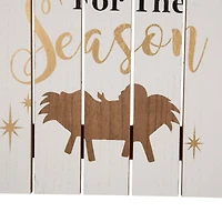 Glitzhome® 28" Wooden Nativity Wall Décor