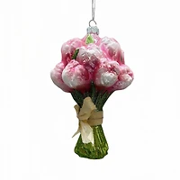 5.25" Pink Tulip bouquet Glass Ornament by Ashland®