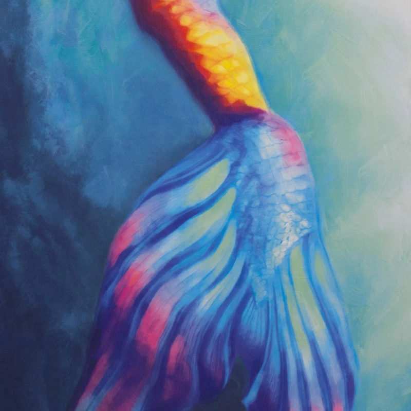 Mermaid Tail Outdoor Canvas Art Print - 16"x48"