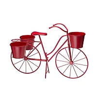 Glitzhome® 2.5ft Red Metal Bicycle Plant Stand
