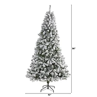 8ft. Unlit Flocked West Virginia Fir Artificial Christmas Tree