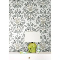 RoomMates Gray & Taupe Gray Cat Coquillette Tropical Peel & Stick Wallpaper