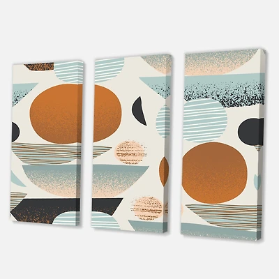 Designart - Retro Shapes With Abstract Suns and Moons I