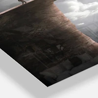 Designart Big Cross Between Two Cliffs Rectangular Wall Clock