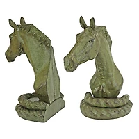 9.5" Equestrian Elegance Metal Sculptural Bookend Set
