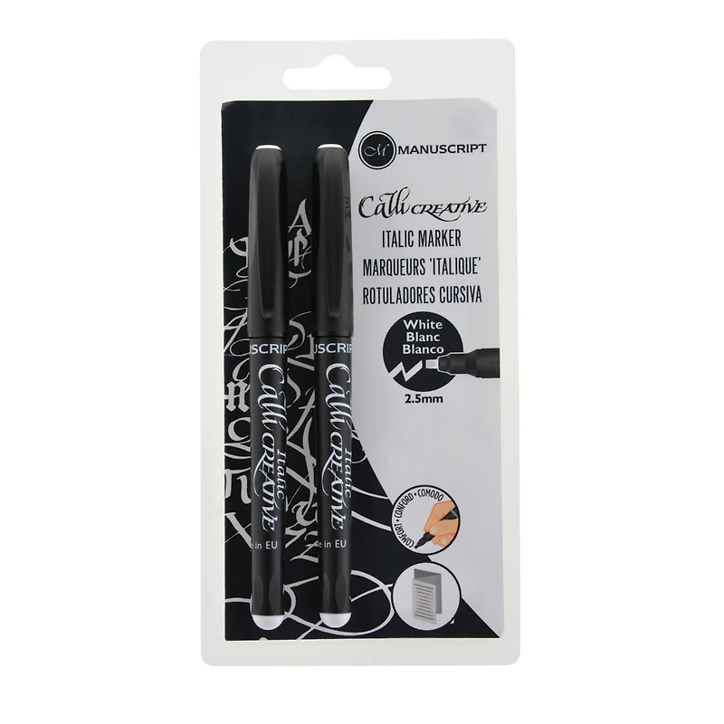 Manuscript CalliCreative White Italic Calligraphy Marker Set