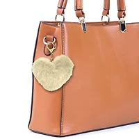 Blue Moon Studio™ Cream Fuzzy Heart Bag Charm