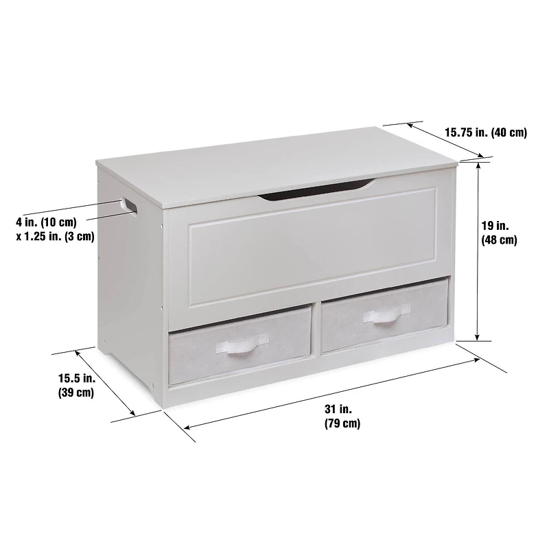 Badger Basket White Up & Down Toy & Storage Bench