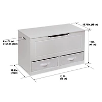 Badger Basket White Up & Down Toy & Storage Bench
