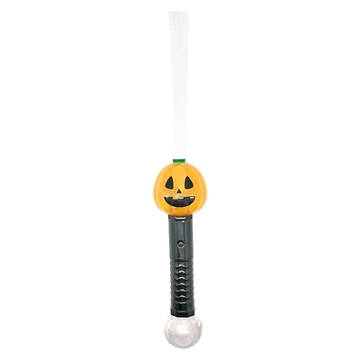 Orange Jack-O'-Lantern Light-Up Fiber Wand