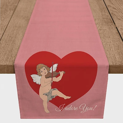 Cupid Heart 16" x 72" Poly Twill Table Runner