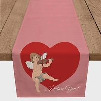 Cupid Heart 16" x 72" Poly Twill Table Runner