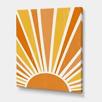 Designart - Minimalist Bright Shining Orange Sun Rays II